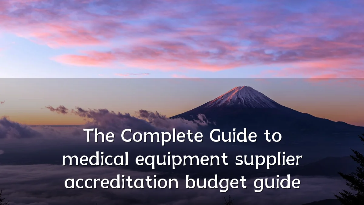 The Complete Guide to medical equipment supplier accreditation budget guide