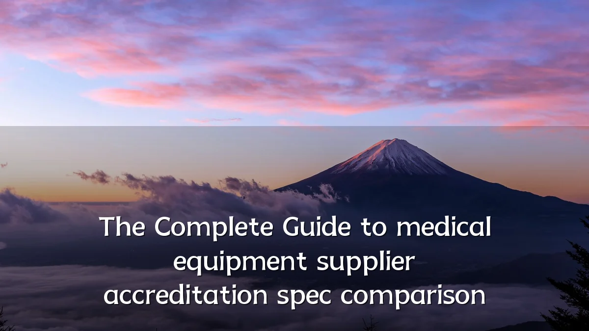 The Complete Guide to medical equipment supplier accreditation spec comparison