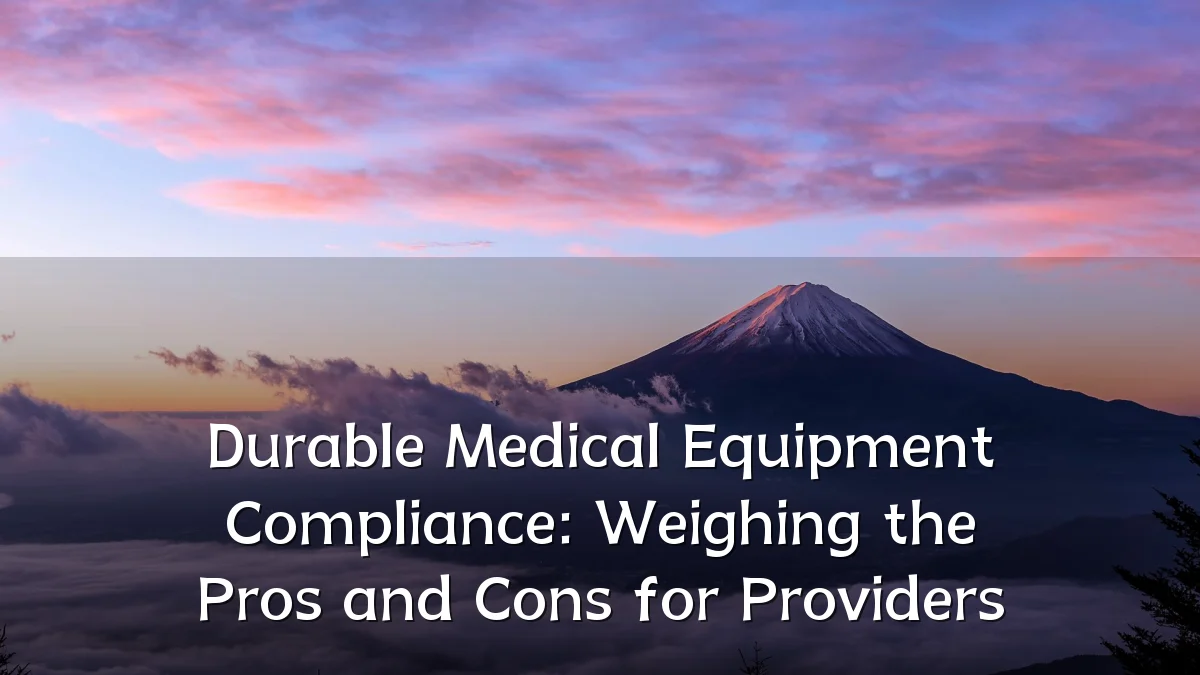 Durable Medical Equipment Compliance: Weighing the Pros and Cons for Providers